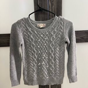 Grey sweater with sparkly rhinestones